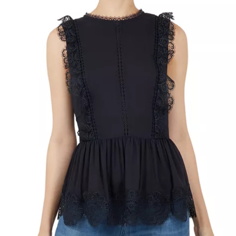 Navy Ted Baker Omarri Peplum Top